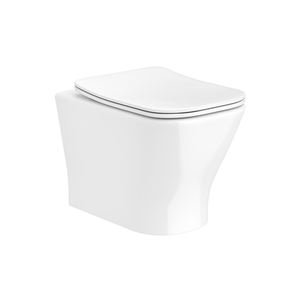 Brant Wall Hung Rimless Toilet Pan & Slim Square Soft Close Seat