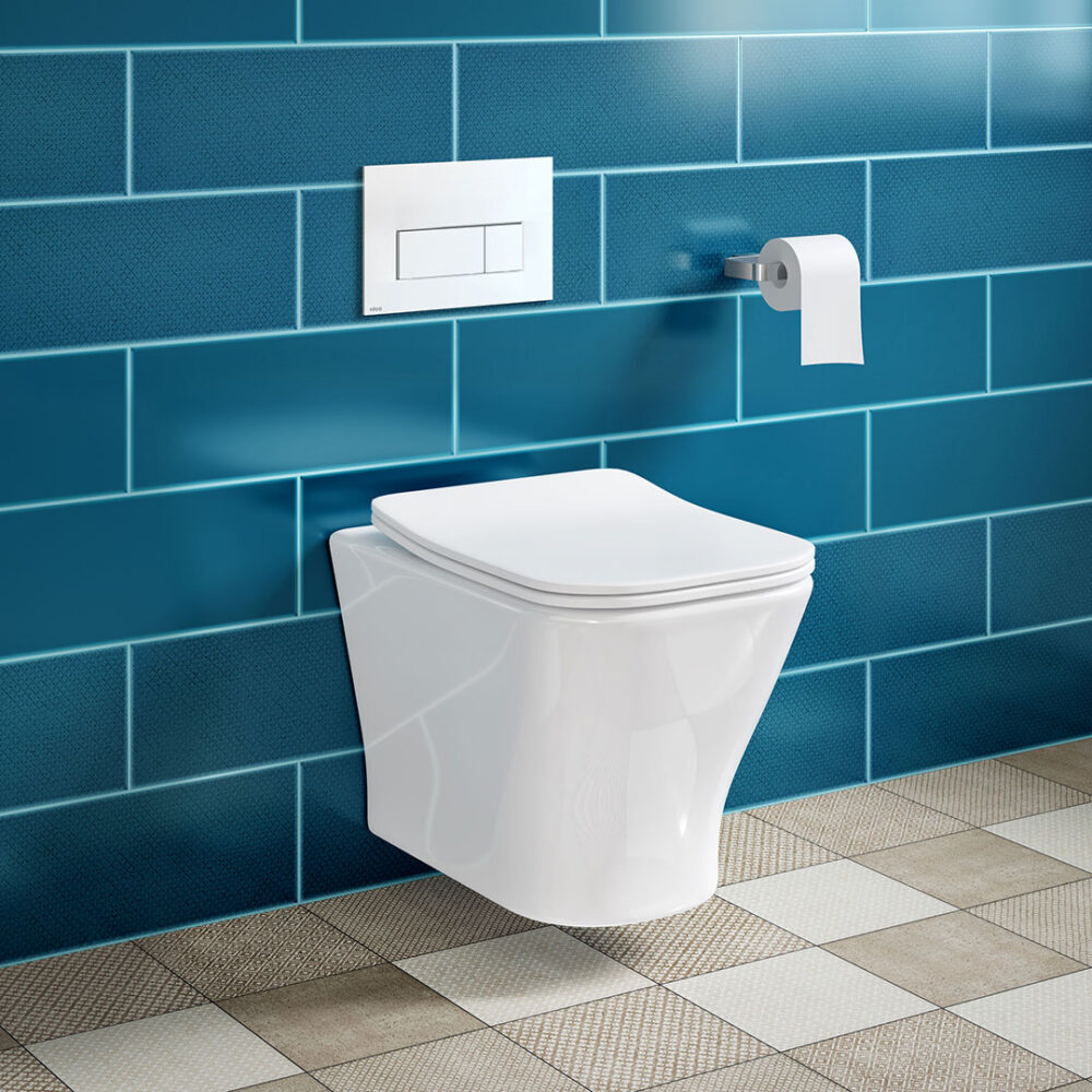 Brant Wall Hung Rimless Toilet Pan & Slim Square Soft Close Seat - Image 2