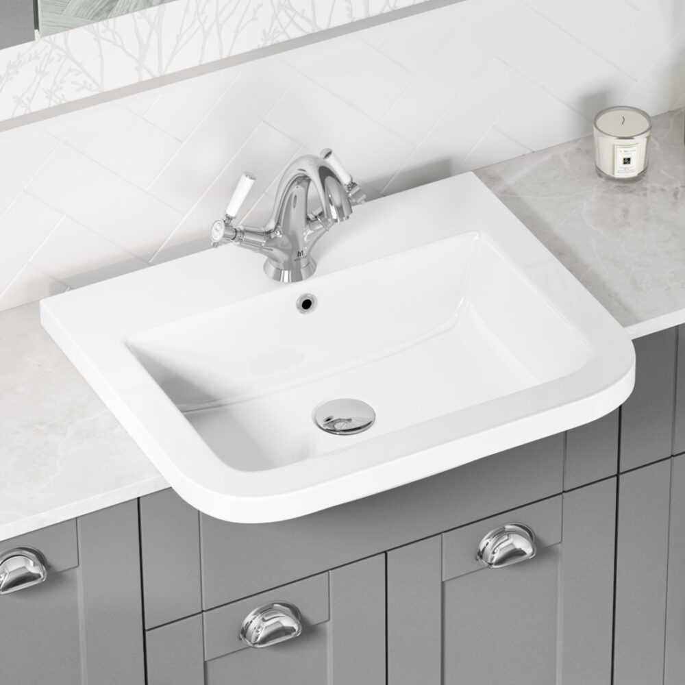 Hartford Traditional Semi Recessed Resin Basin - Image 2