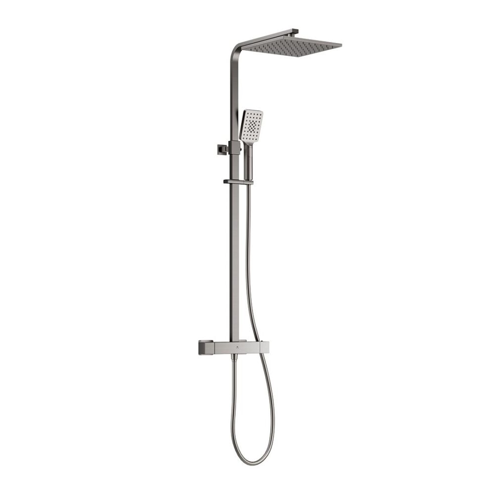 Dayla Exposed Square Thermostatic Shower Gun Metal