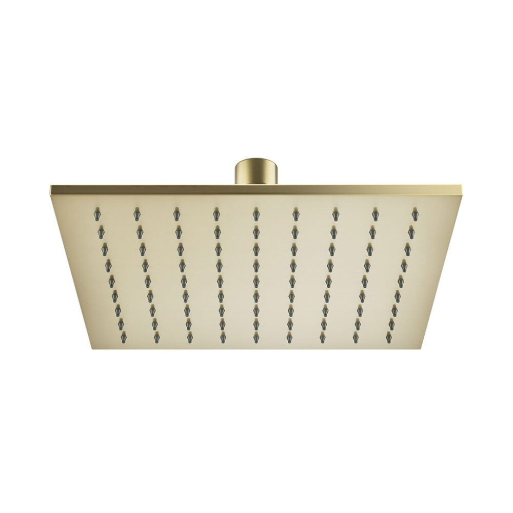 Dayla 250mm Brass Head Square Brushed Brass