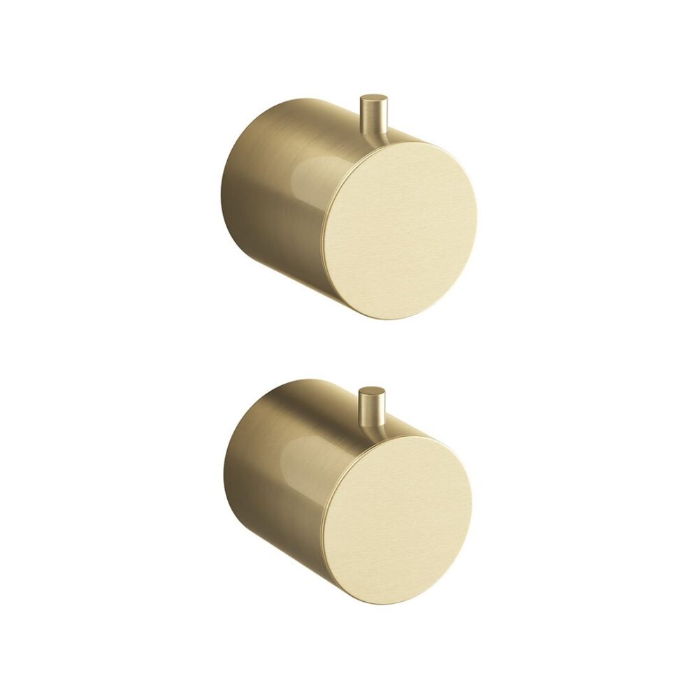 Ryver Round Concealed Valve Handle Pack Brushed Brass