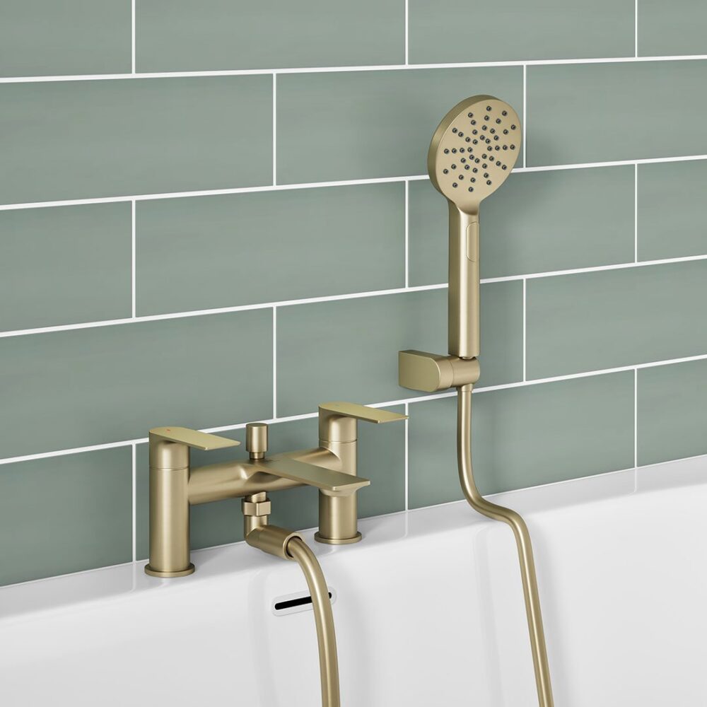 Kallan Bath Shower Mixer & Kit Brushed Brass - Image 2