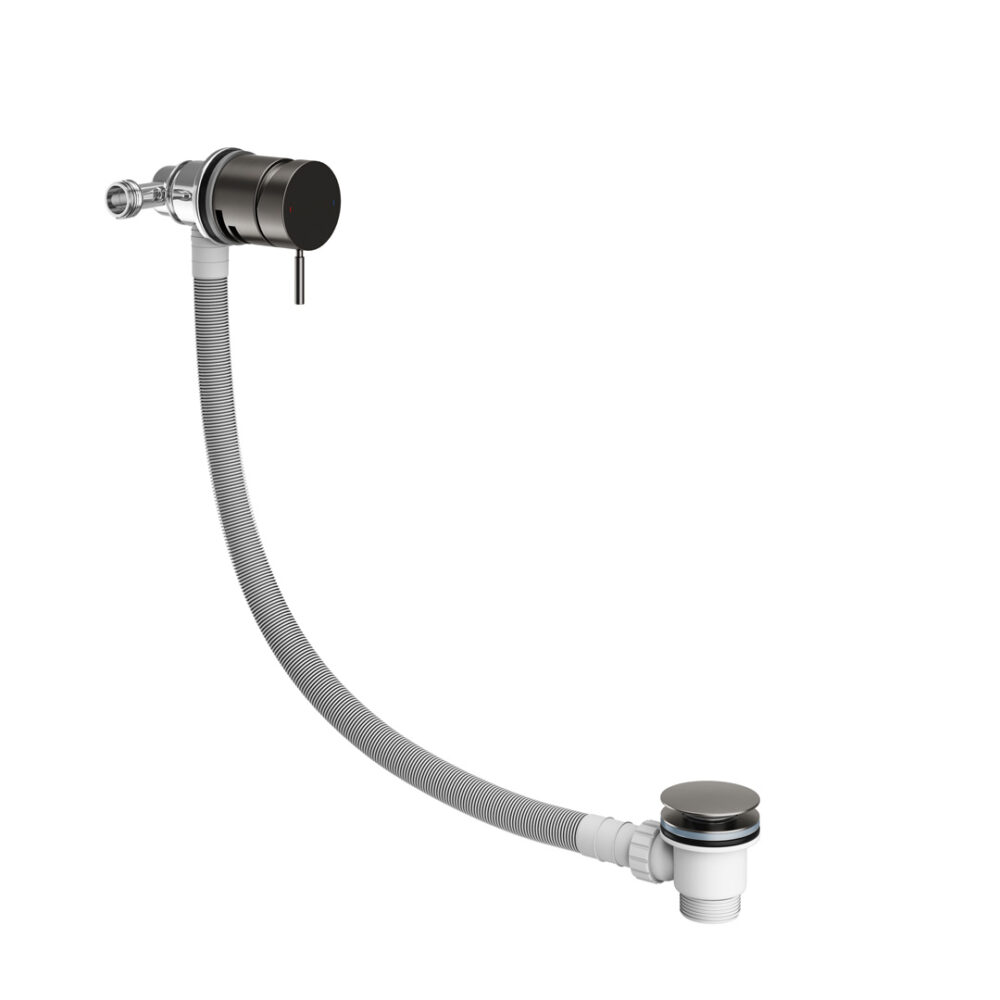 Gun Metal Bath Filler with Control Valve, Sprung Waste & Overflow