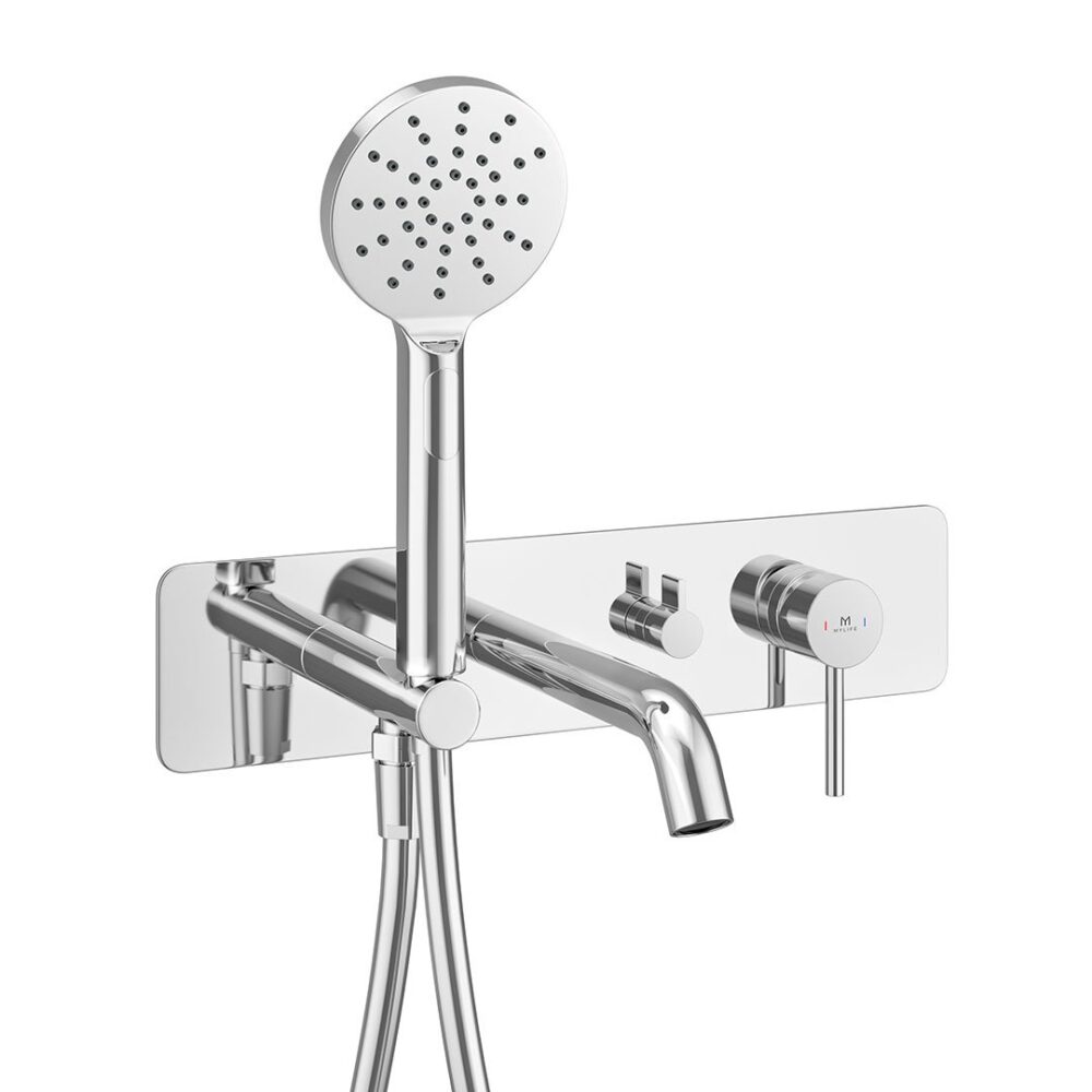 Ryver Easy-Plumb Wall Mounted Bath Shower Mixer Chrome