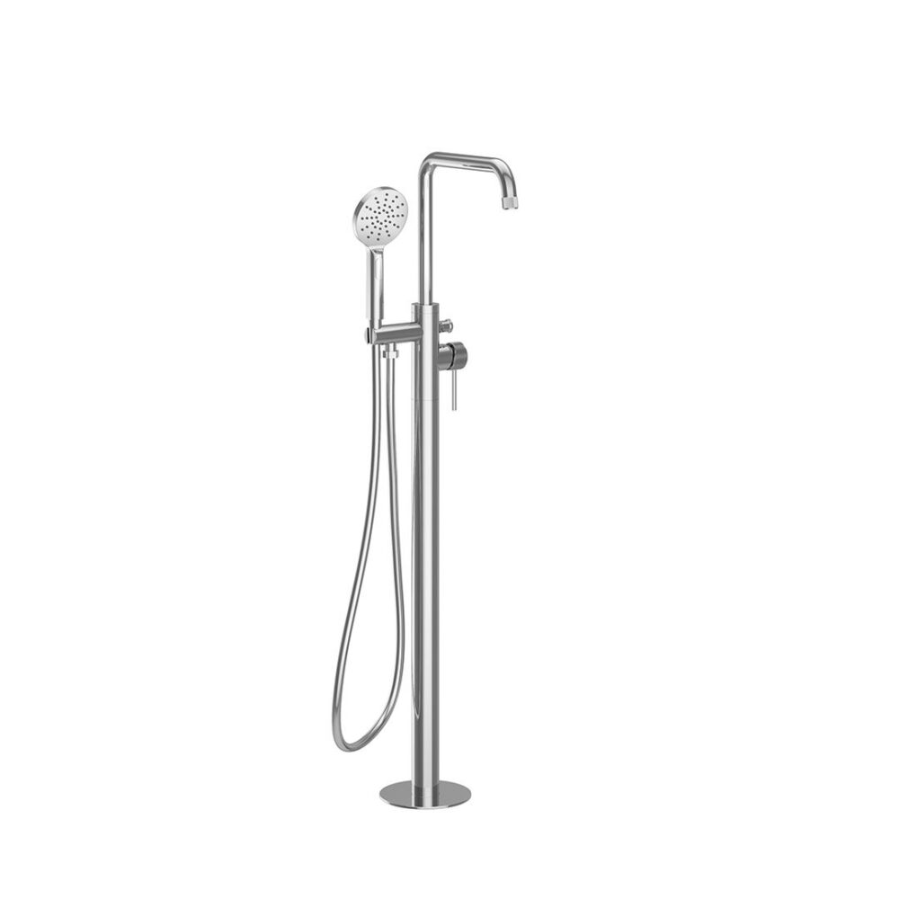 Ryver Fluted Floorstanding Bath Shower Mixer Chrome