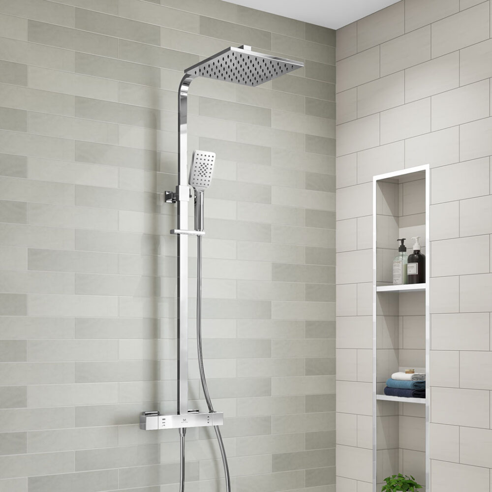 Dayla Exposed Square Thermostatic Shower Chrome - Image 3