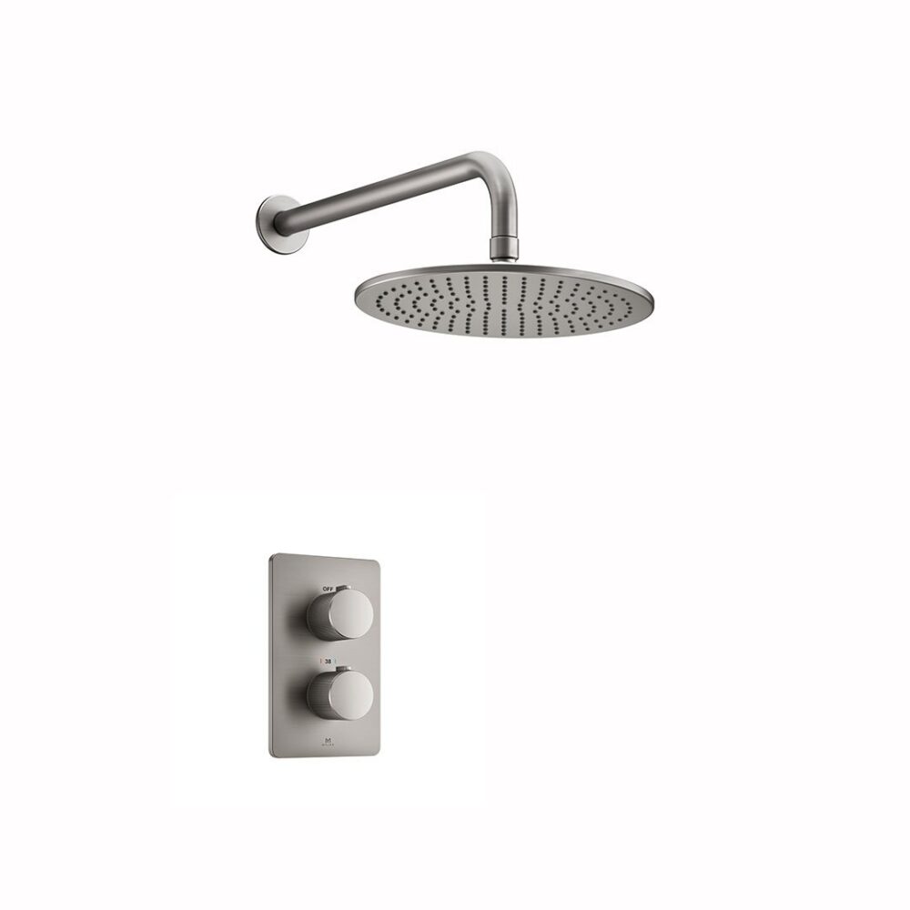 Ryver Shower Kit 1 Fluted Gun Metal