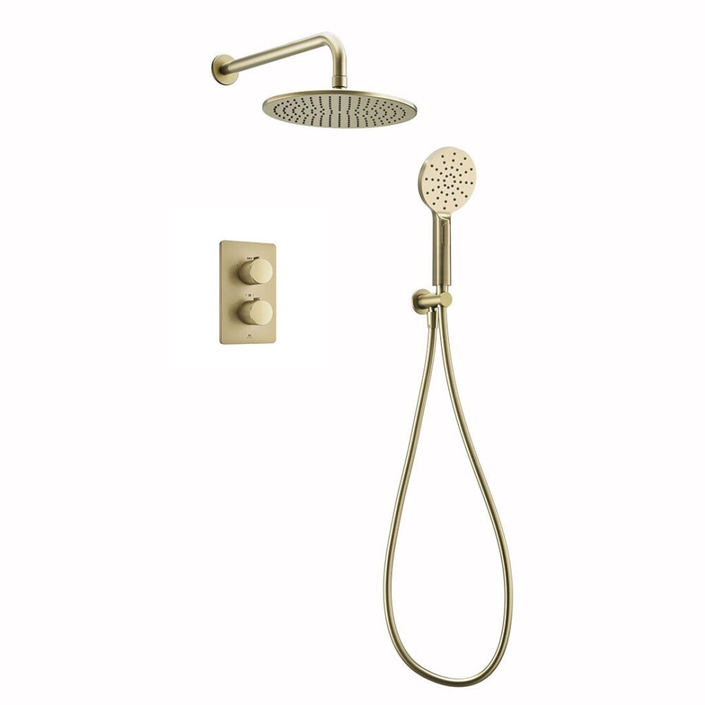 Ryver Shower Kit 2 Fluted Brushed Brass