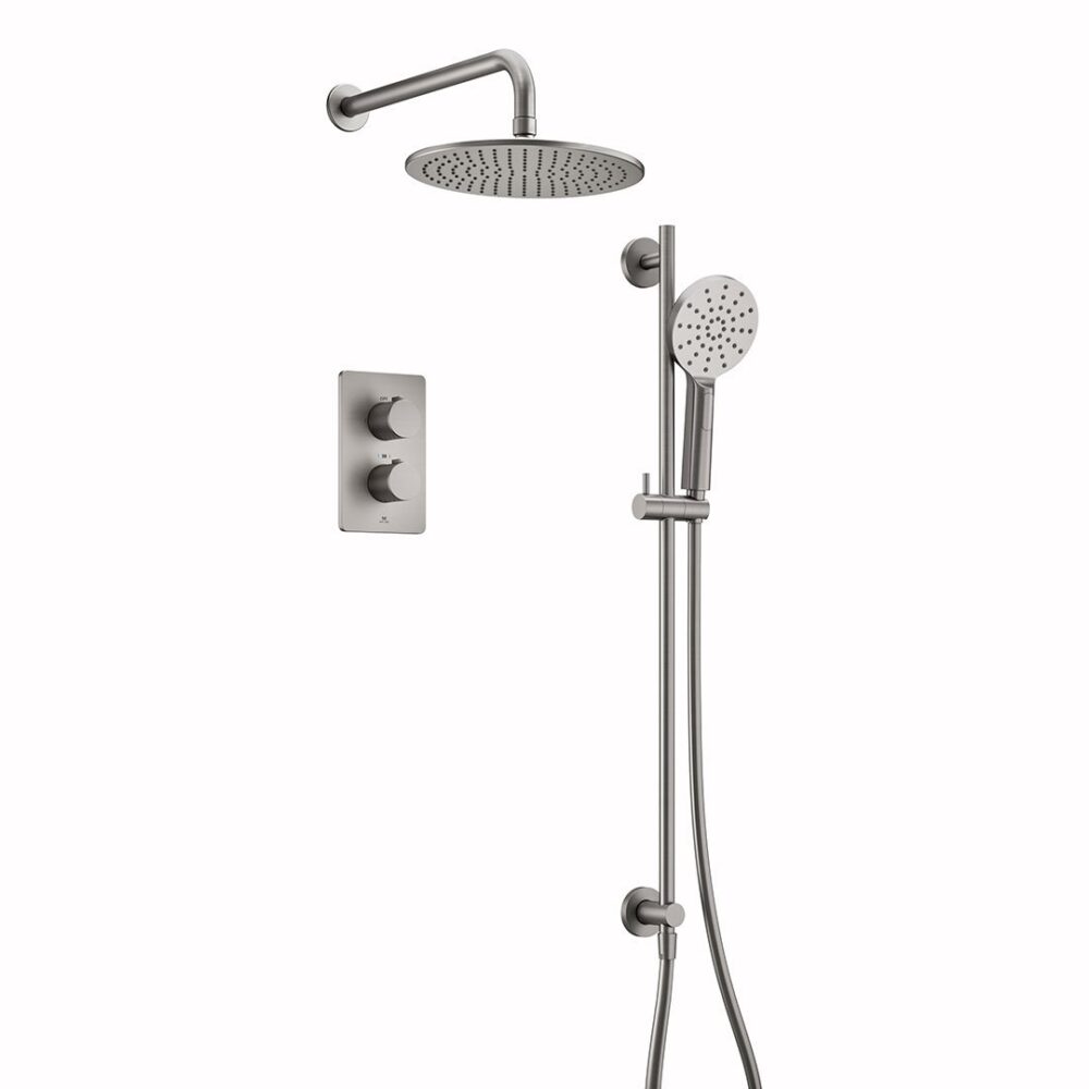 Ryver Shower Kit 3 Knurled Gun Metal