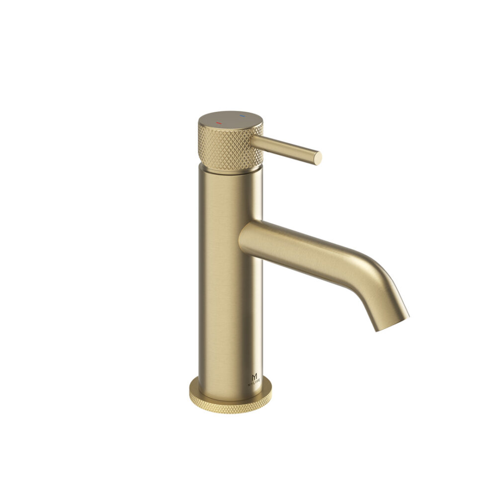 Ryver Knurled - Brushed Brass Basin Mono