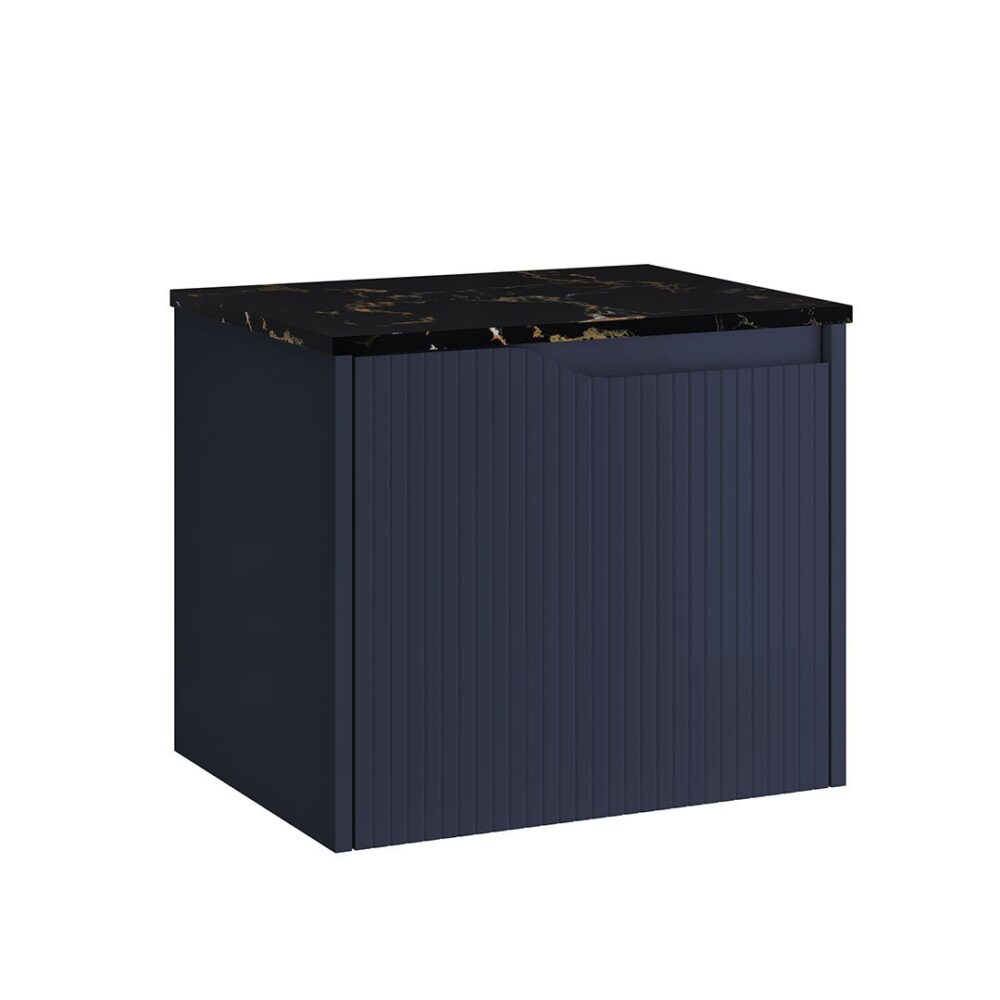 Serra 600mm Fluted Wall Unit - Dark Blue Matt - Image 7