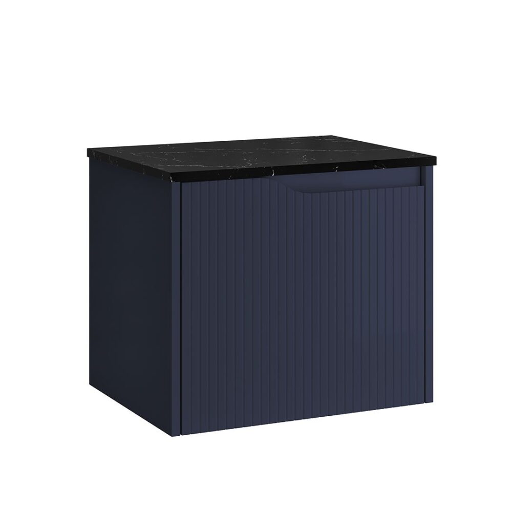 Serra 600mm Fluted Wall Unit - Dark Blue Matt - Image 4