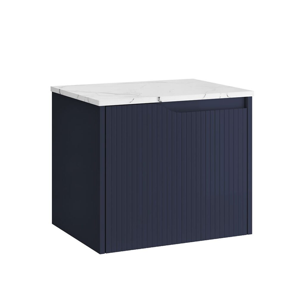 Serra 600mm Fluted Wall Unit - Dark Blue Matt - Image 3