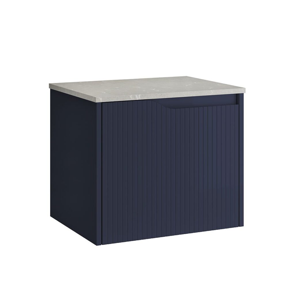 Serra 600mm Fluted Wall Unit - Dark Blue Matt - Image 5