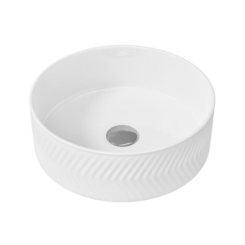 Braga Freestanding Ceramic Basin with Chevron Texture