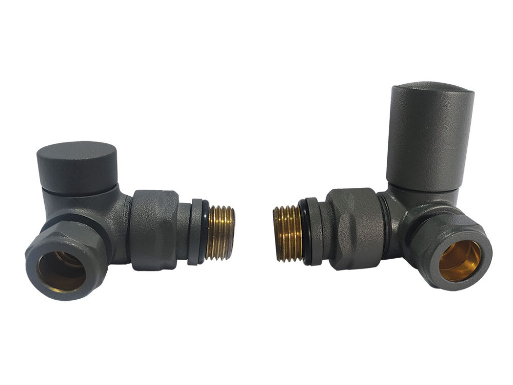 Corner Radiator Valves Anthracite Pair