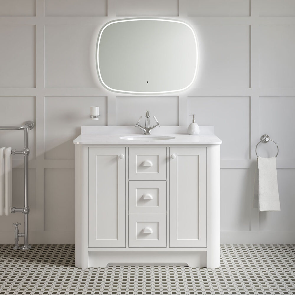 Farnham 1000mm Unit Pure White w/ Single Basin - Image 2