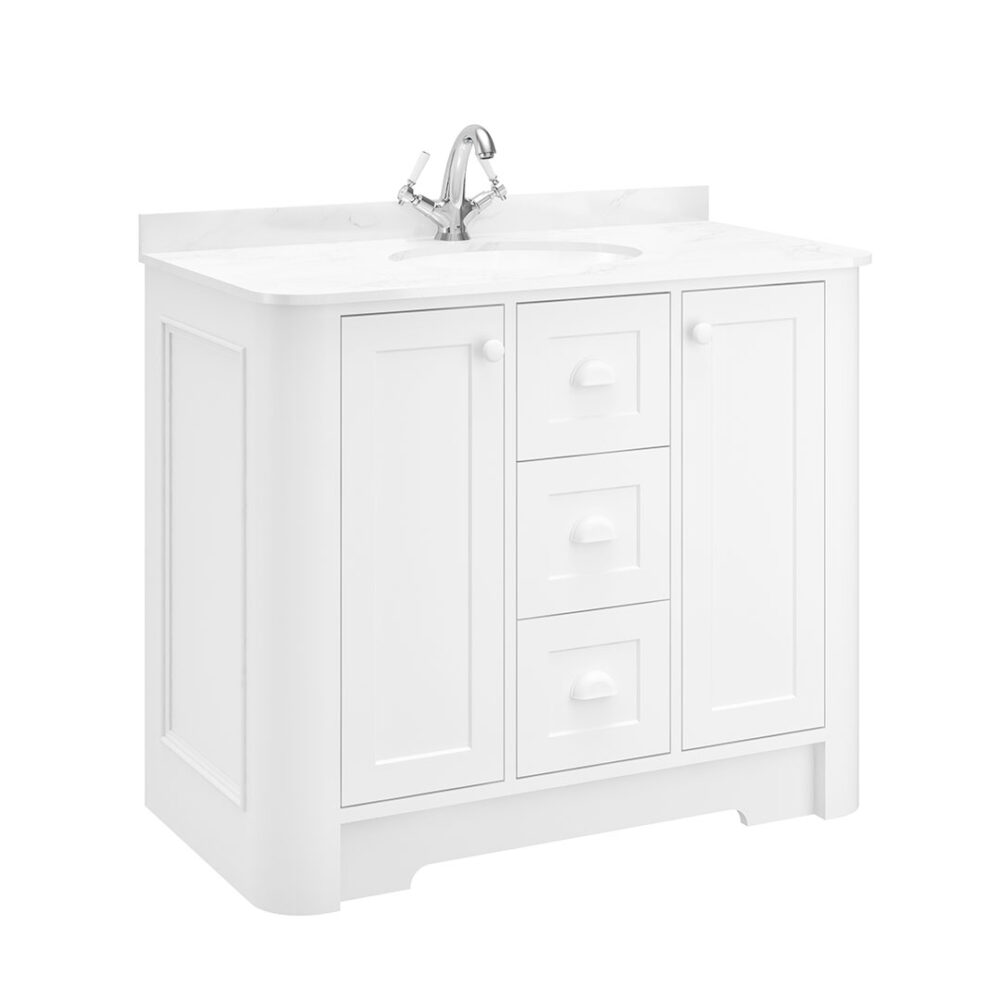 Farnham 1000mm Unit Pure White w/ Single Basin