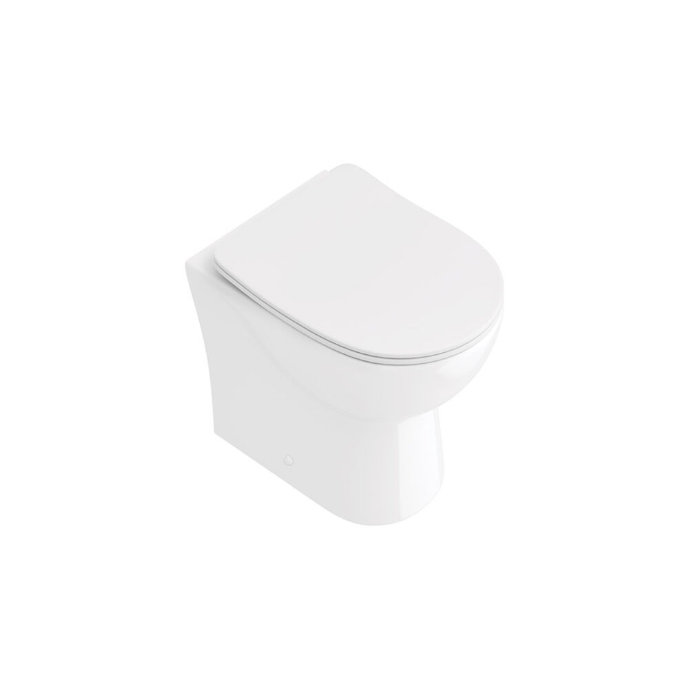 Finley Back To Wall Toilet Pan & Slim D-Shape Soft Close Seat - Image 3