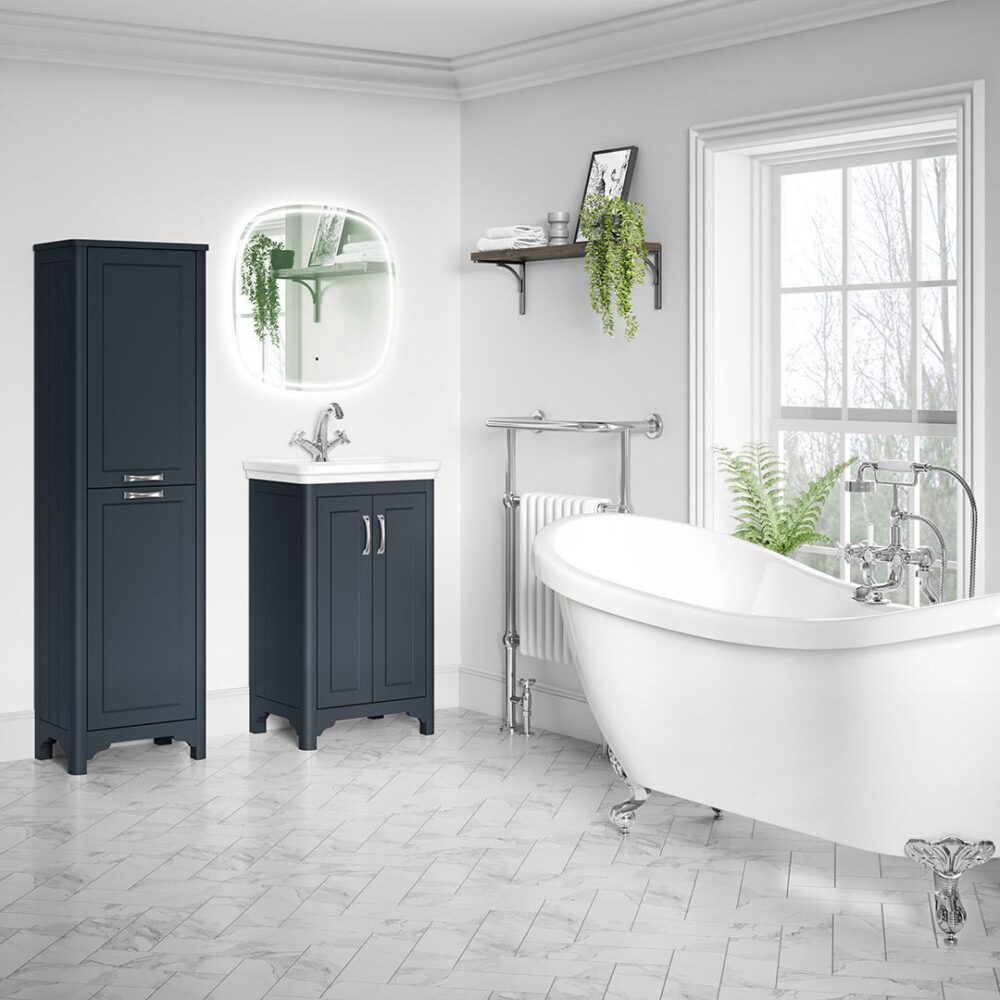 Westminster 2 Door Floor Standing Tall Boy Dark Grey - RH Hinge - Image 2