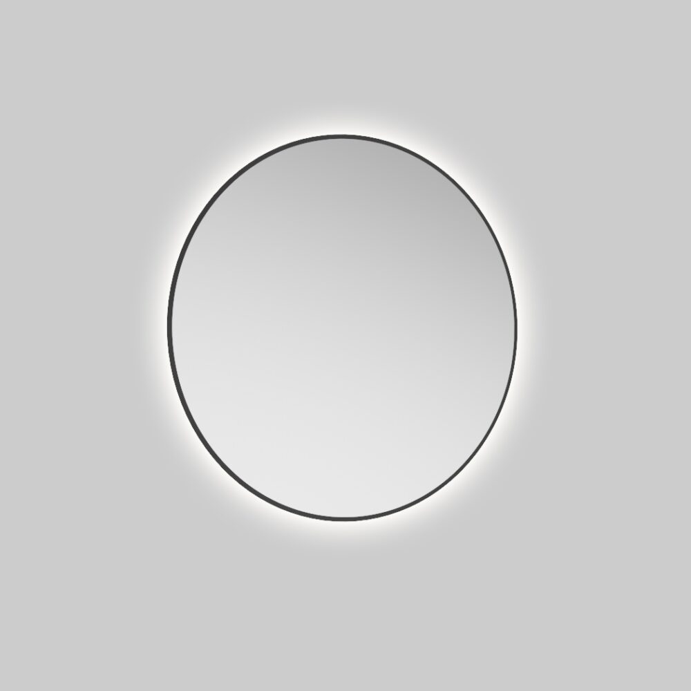 ECHO Round Illuminated 800mm Mirror Black