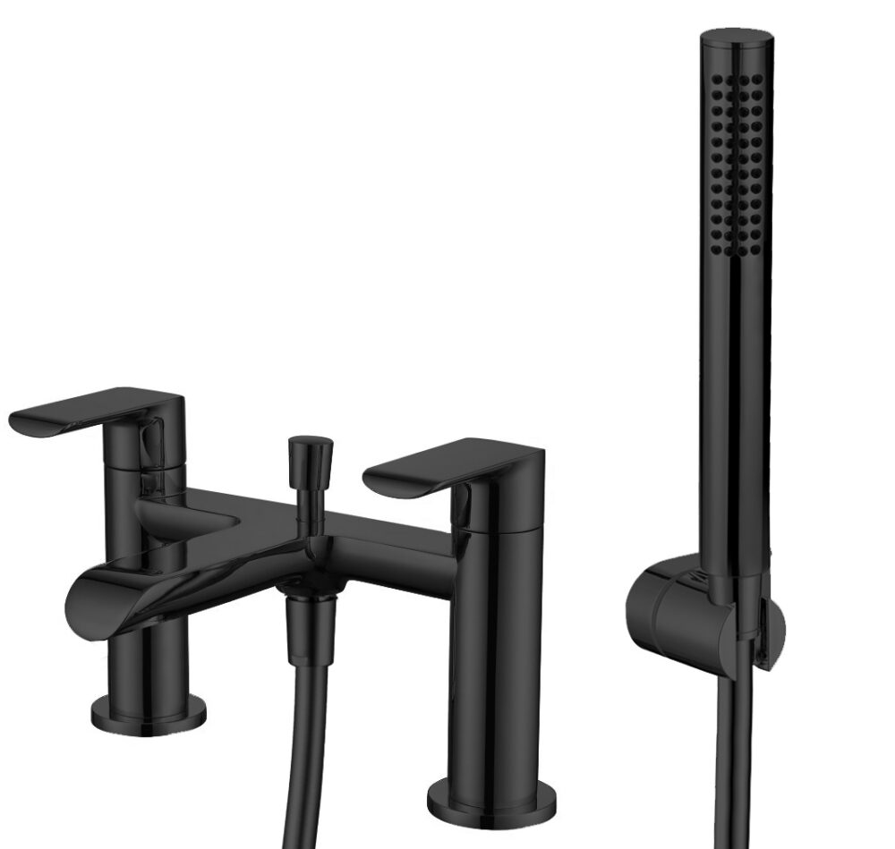 SCOPE Deck Mounted Bath Shower Mixer Matt Black