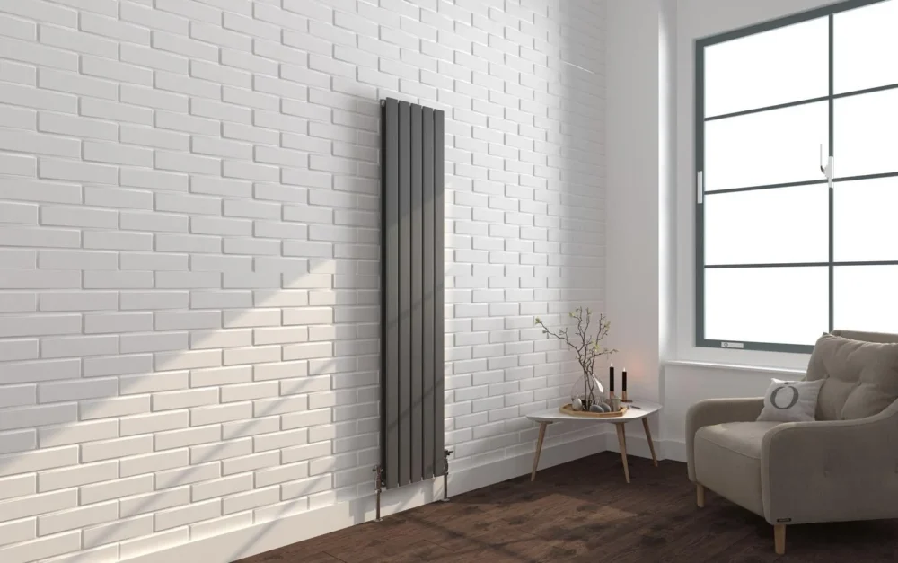 Albany Anthracite Flat Panel Radiator - 1800x376