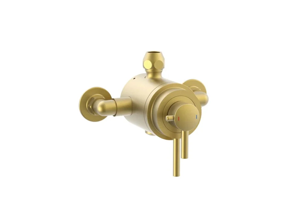 Conwy Concentric Thermostatic Mixer Valve (Exposed) - Brushed Brass