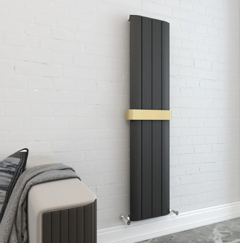 Taupo Aluminium Black Radiator 1800x375mm